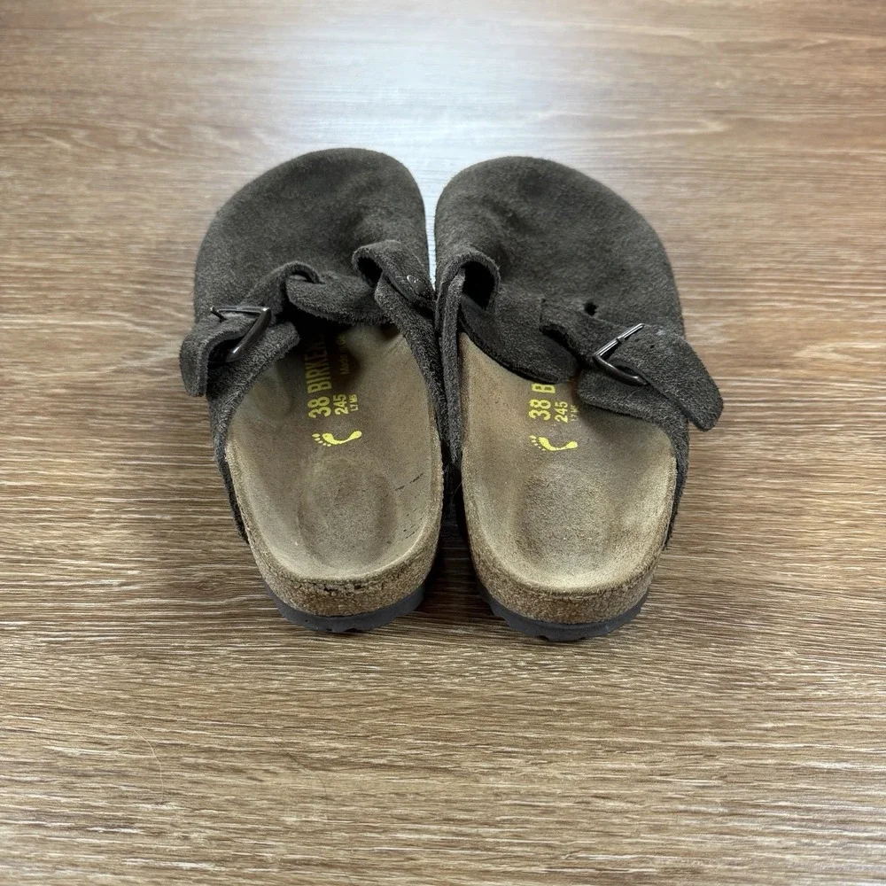 Birkenstock Boston Clogs Women's EU 38 US 7 Brown Suede Leather Germany Comfort - Picture 6 of 10
